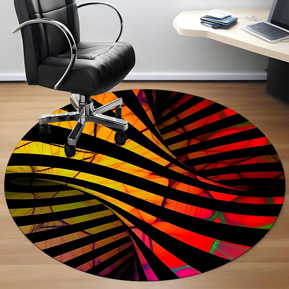 1pc Spiral Abstract Office Round Area Rug, Indoor Mat Suitable ForOffice, Under Office Chairs Bedroom Living Room Home Decor, Room Deco q078