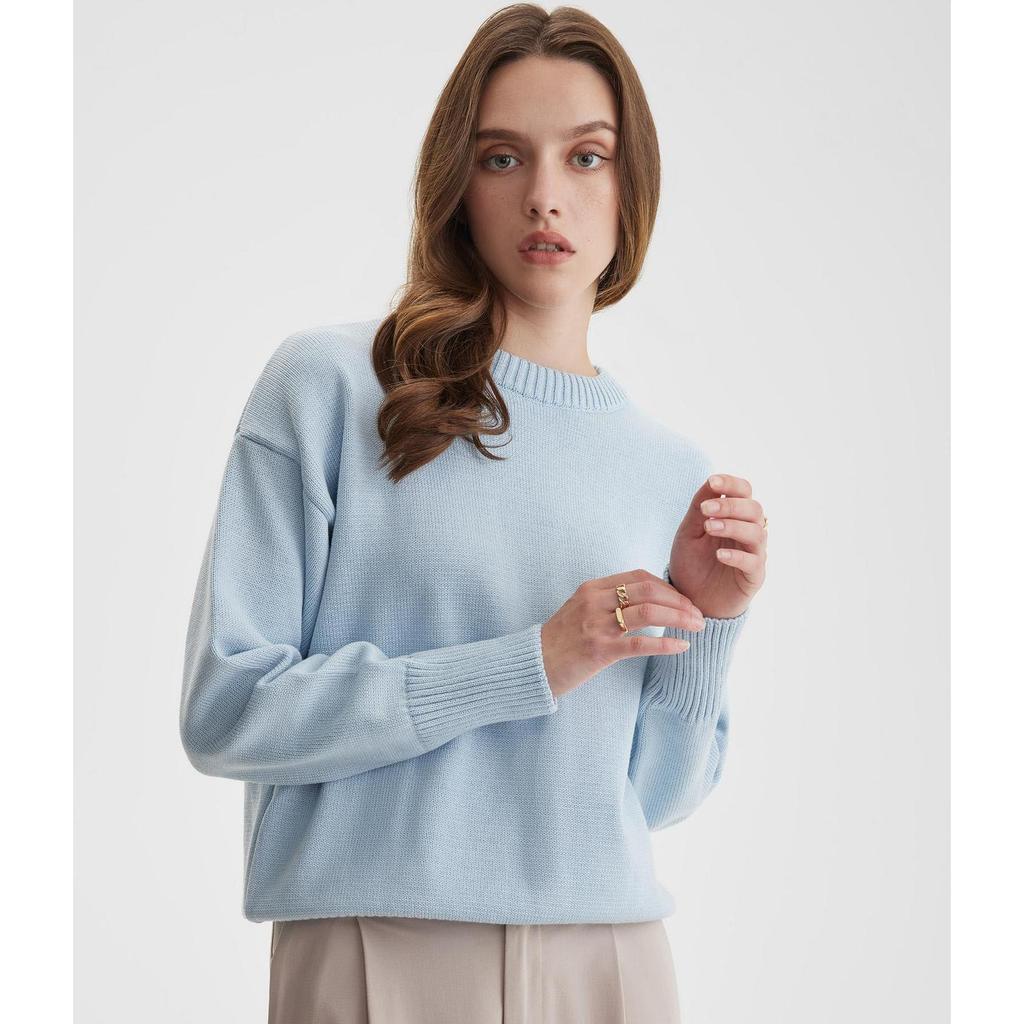Oversized Autumn Winter Solid Color Round Neck Sweater for Women Basic Knitted Pullover Chic Soft Loose Casual Female Jumper