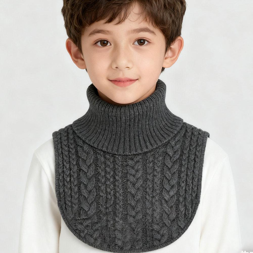 Detachable Knitted Mock Turtleneck Fake Collar For Kids Winter Warm Unisex Pullover Dickey False Collar for Photos School Party