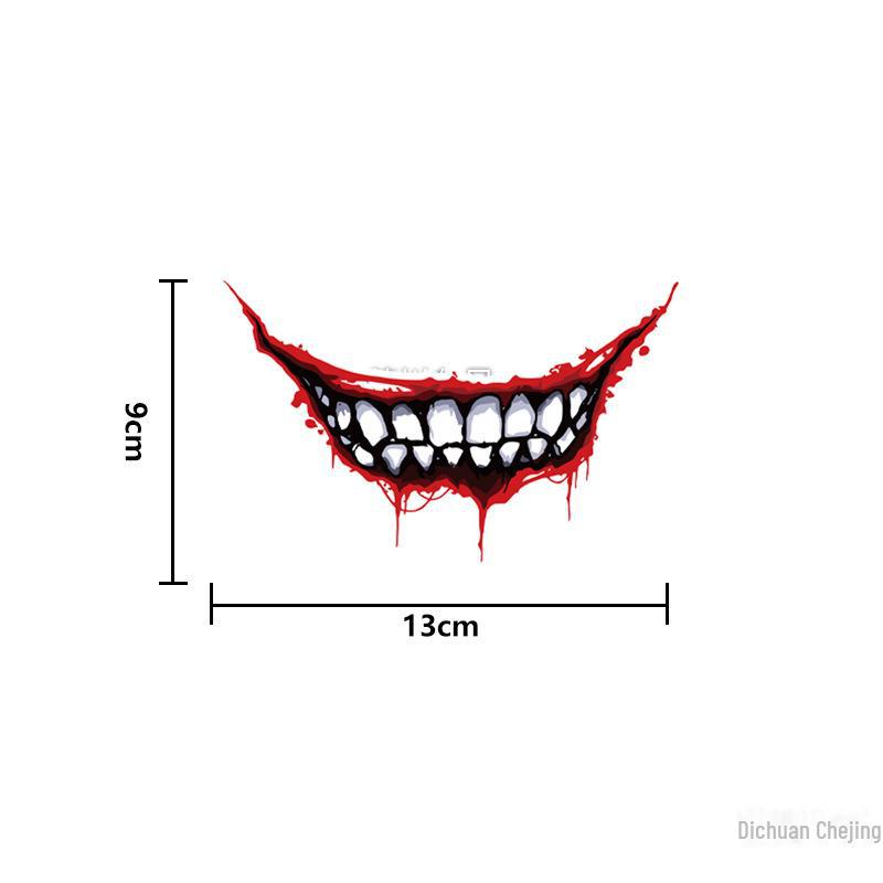 

Наклейки на шлем автомобиля и мотоцикла с изображением кровавых губ злого клоуна на Хэллоуин