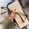 Vintage Square Women Short Sight Glasses Ultralight Half Frame Retro Myopic Anti-blue Light Male Business Near Sight Glasses