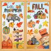 Fall Window Clings Decorations for Glass Fall Watercolor Pumpkin Maple Leaves Scarecrow Truck Window Stickers for Autumn Thanksgiving Harvest Party
