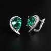 Elegant 925 Sterling Silver Earrings 4.20ct created pear 7*10mm emerald Nano Luxury Jewelry for Women's Birthday and party Gifts