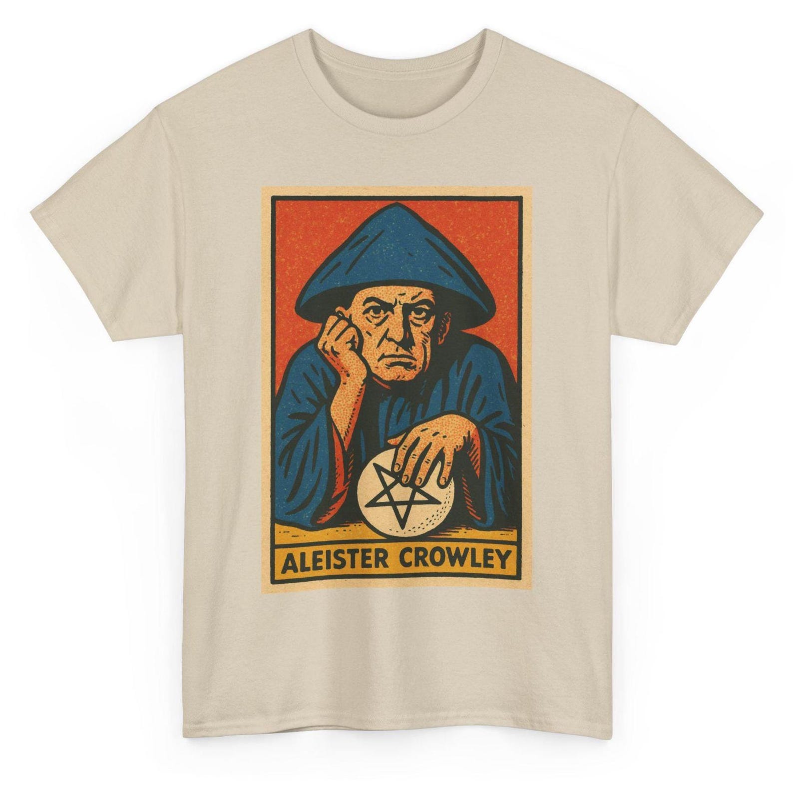 Aleister Crowley T-Shirt: Retro Comic Occult Icon, Thelema Mystic S