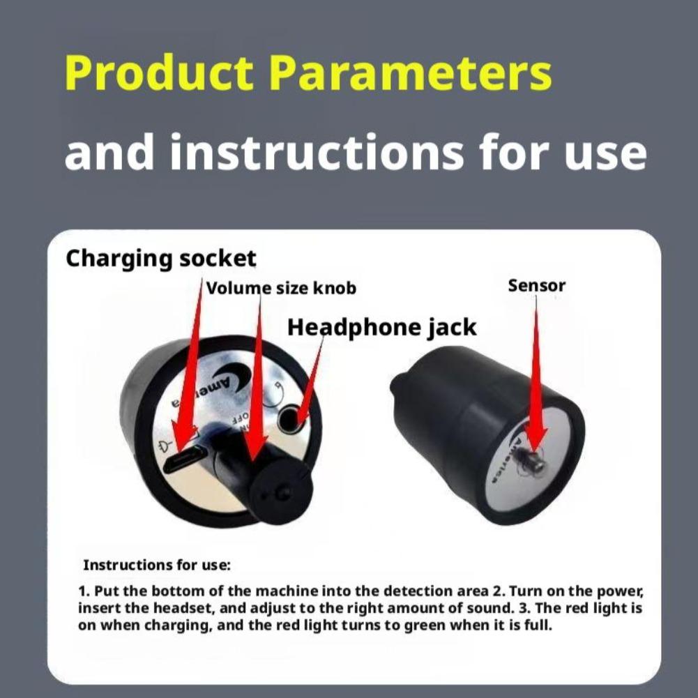 Water Leak Detector Multi-functional Sound Detector For Pipe Water Leak Suitable for Leak Detection of Various Construction Pipe