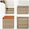 Sofa Set 8 pcs Beige and Cream White Poly Rattan and Steel