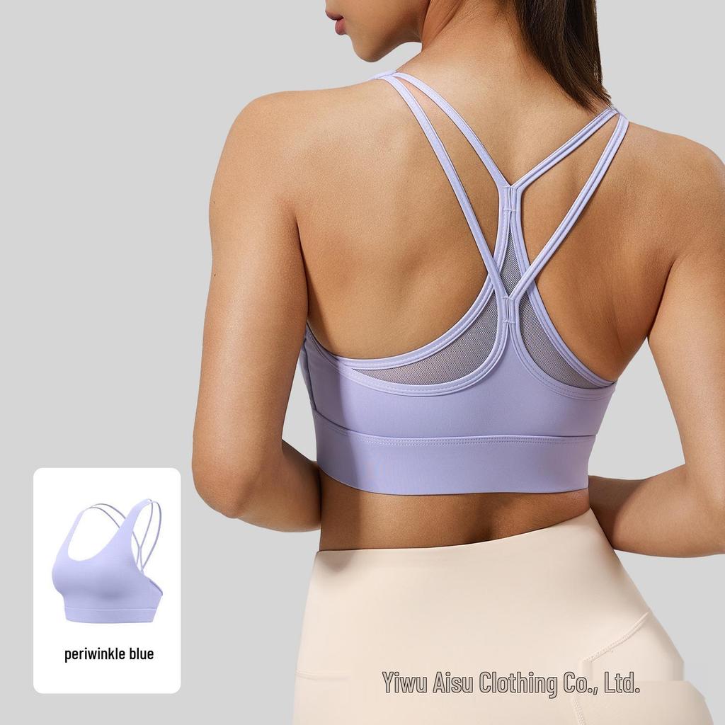 Breathable Backless Shockproof Mesh Sports Bra