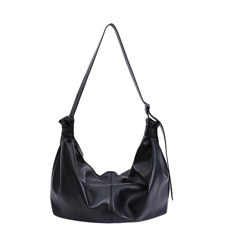 

2025 summer new trendy fashion retro large capacity shoulder bag casual messenger bag high value casual commuter bag чёрный