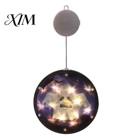 Battery Powered Ghost Light Halloween Window Decor Light, Pumpkin Fairy Hanging Lamp String Lantern for Party, Spooky Decoration, Festive Prop