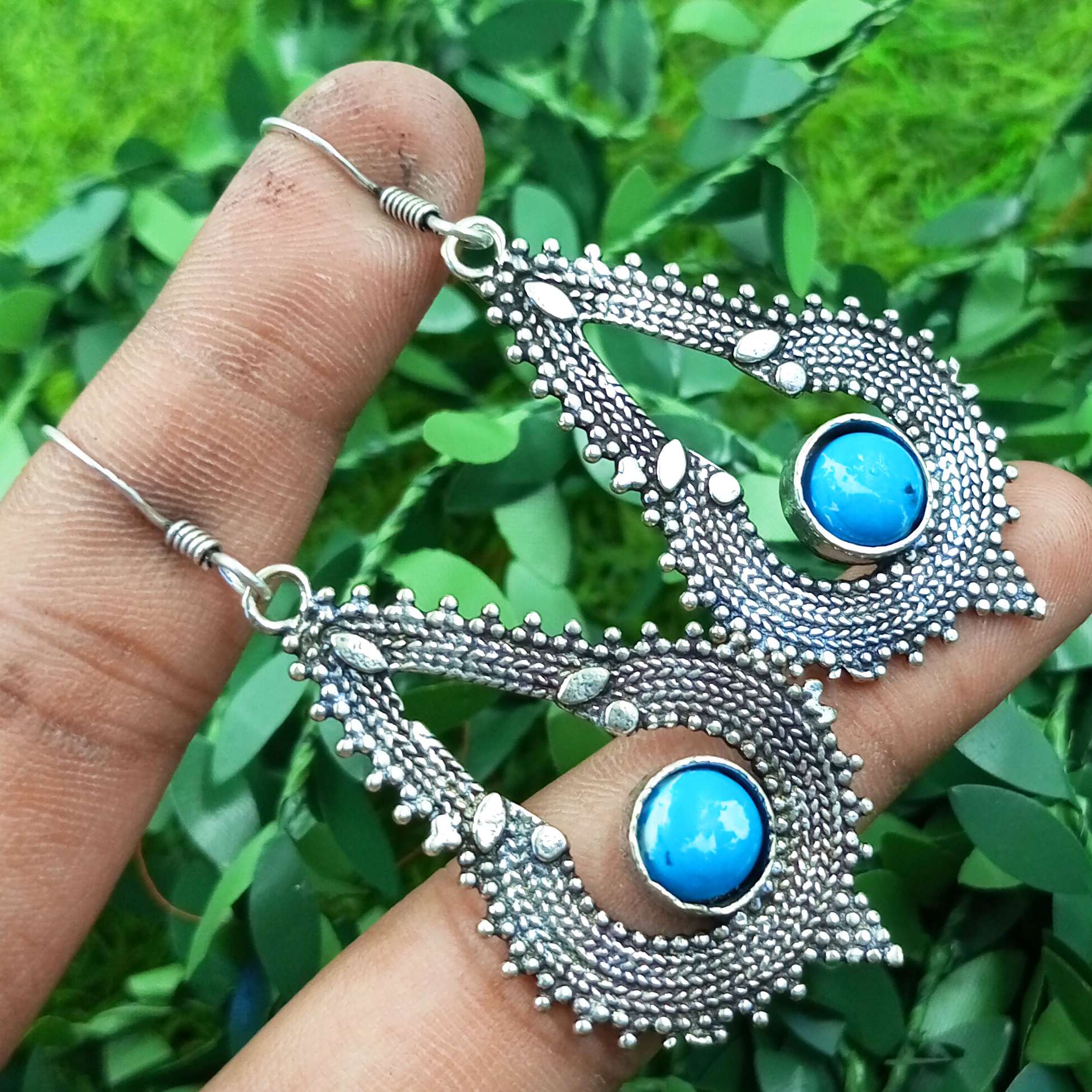 

Larimar Gemstone 925 Серьги-крючки для девочек с покрытием из серебра 925 пробы Ювелирные изделия PQY-IJ14192