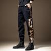 High-end American splicing overalls men's trendy brand loose straight leggings men's sweatpants casual pants long pants