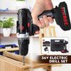 Brushless Cordless Electric Drill Dual Speed Adjustment Torque 6V 450/1450r/min Rechargeable 2Battery With LED Light