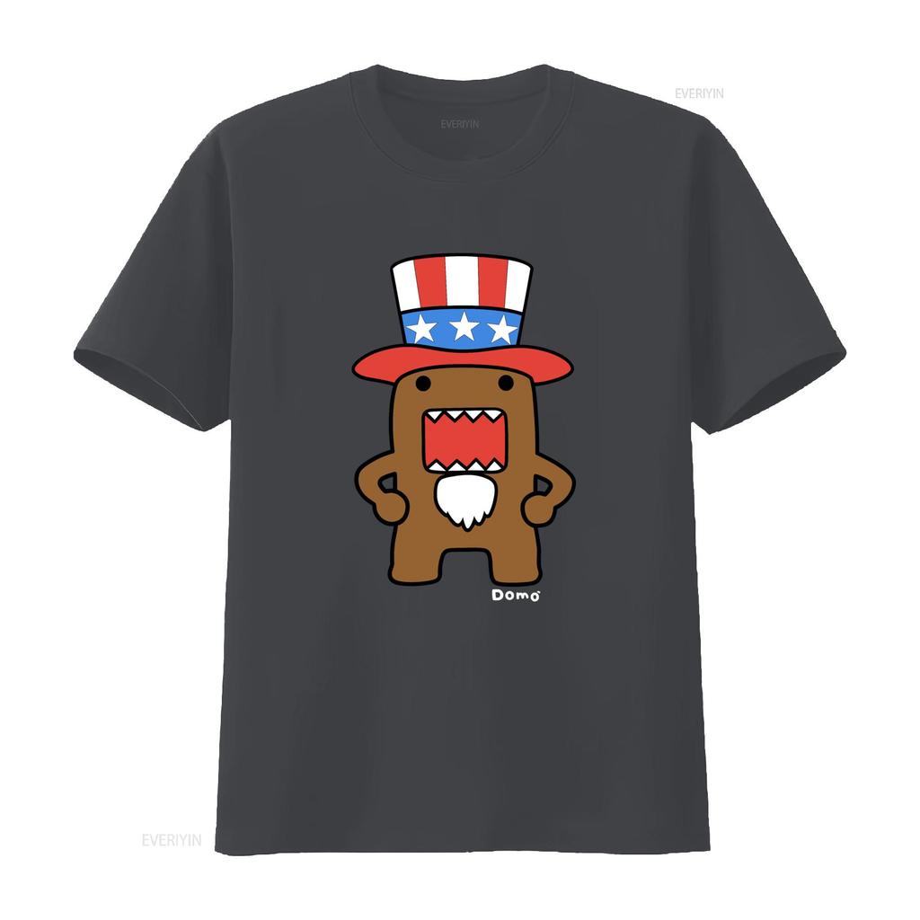 Domo Kun T-Shirt mit blauem Onkel Sam Amerikanischer Hut Design NHK Größe L 100% Baumwolle Neu Vintage Gewaschen Mode Mann
