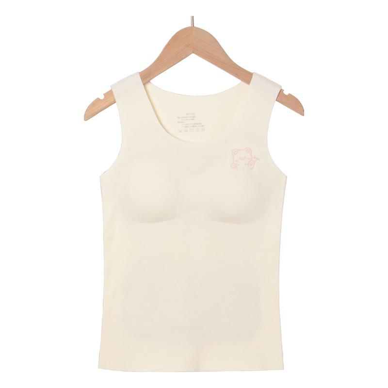 Stage 2 German velvet thermal underwear girls' development period seamless bra junior high school students with chest pads girls' vest