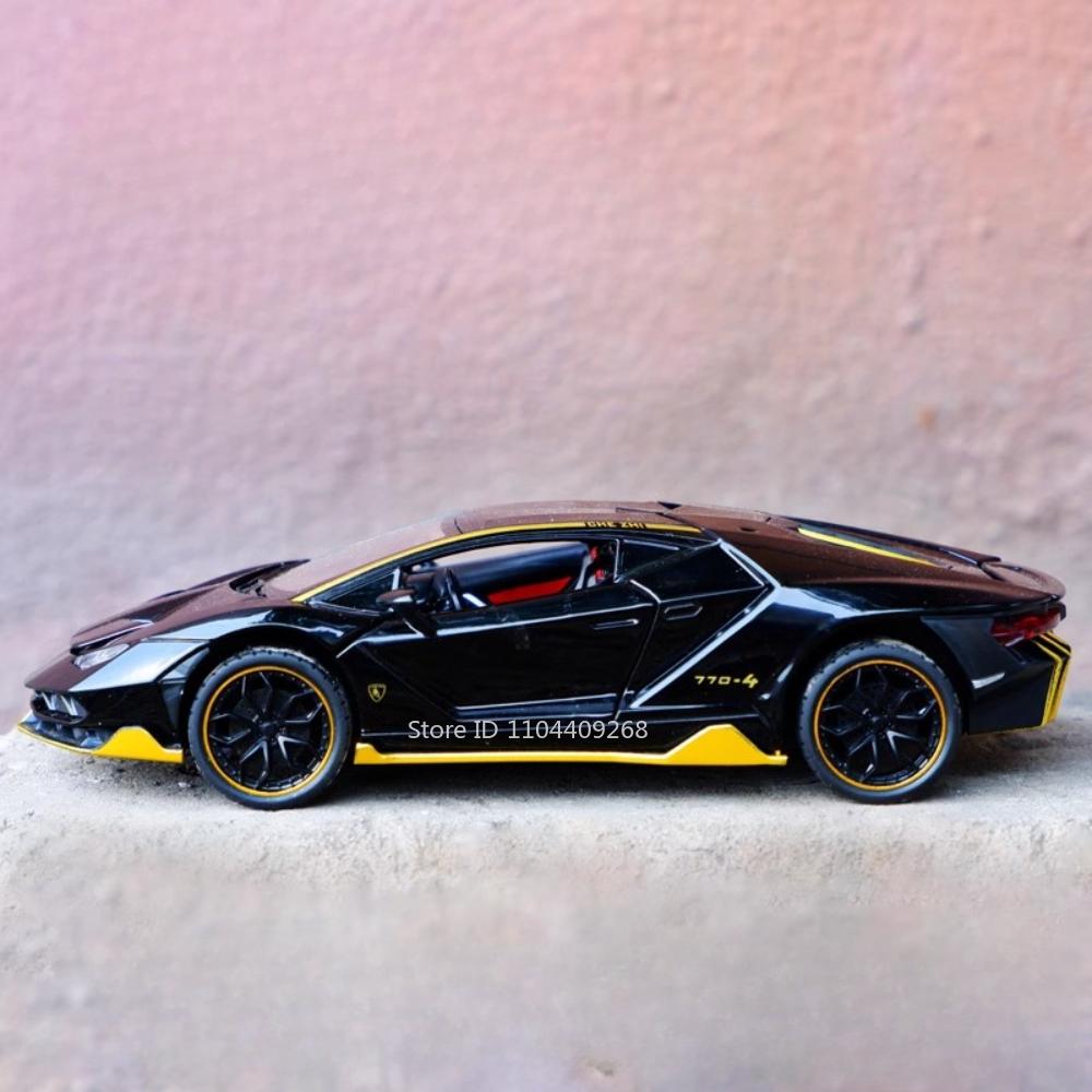 1:24 Scale Lambor LP770 Revuelto Sports Car Model Toy Alloy Diecast Sound Light Supercar Vehicles Models Boys Birthday Gifts