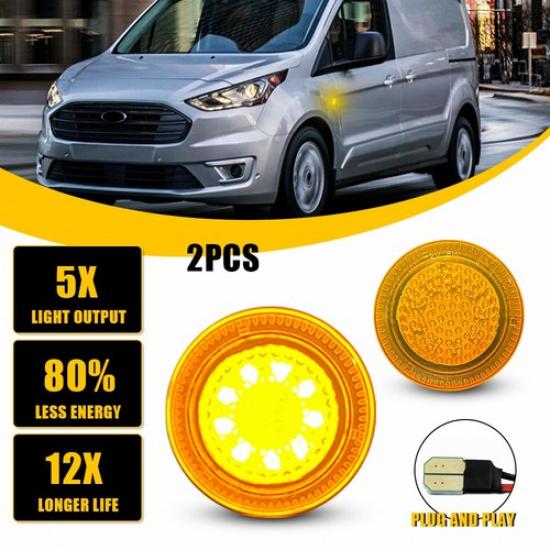 For 2010- Ford Connect Transit Yellow Amber LED Side Marker Repeater Light