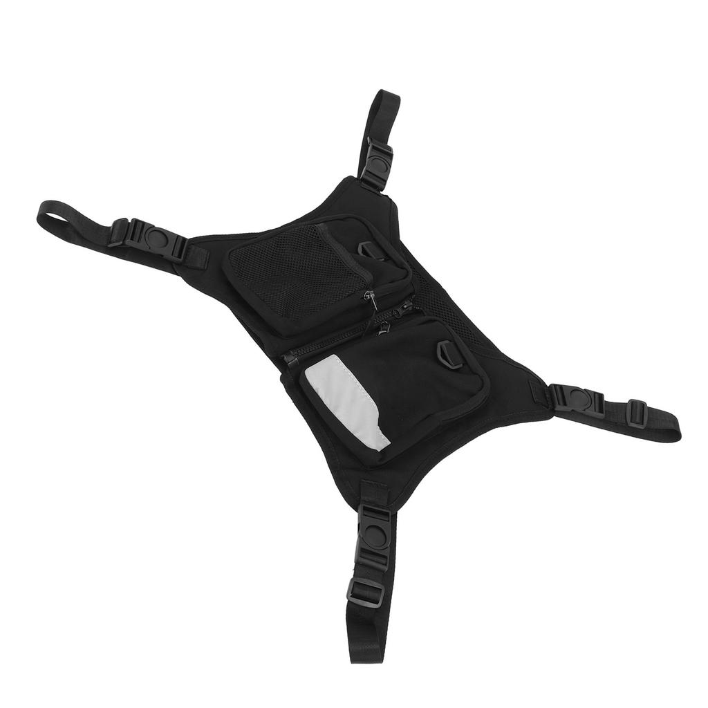 Chest Bag Oxford Cloth Shoulder Strap Adjustable Reflective Strip Stylish Running Bag Chest Pack