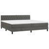 3141504 vidaXL Bed with Box Spring and Mattress Dark Grey 200x200cm Velvet