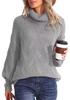 2026 Autumn/Winter Women's Loose High Neck Cable Knit Sweater Pullover