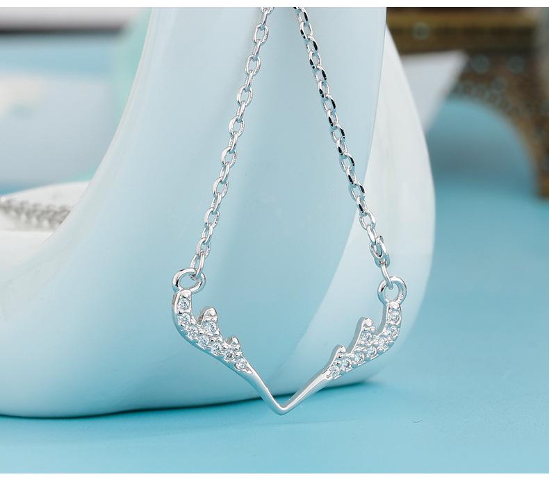 

Ожерелье-подвеска в стиле Мори с рогами и инкрустированными бриллиантами – Женская ключичная цепочка, Идеальный рождественский подарок для девушек