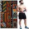 Modern Abstract African Art Vintage Beach Towel, Quick Dry for Yoga Fitness Travel Swimming Camping
