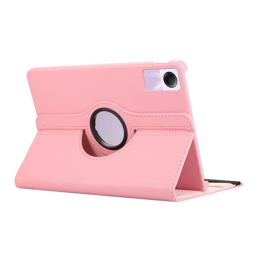 Applicable To Redmi Pad SE 11 Inch Flat Leather Case Pad2 Solid Color All-inclusive Rotating Lychee Pattern Bracket Anti-drop Shell