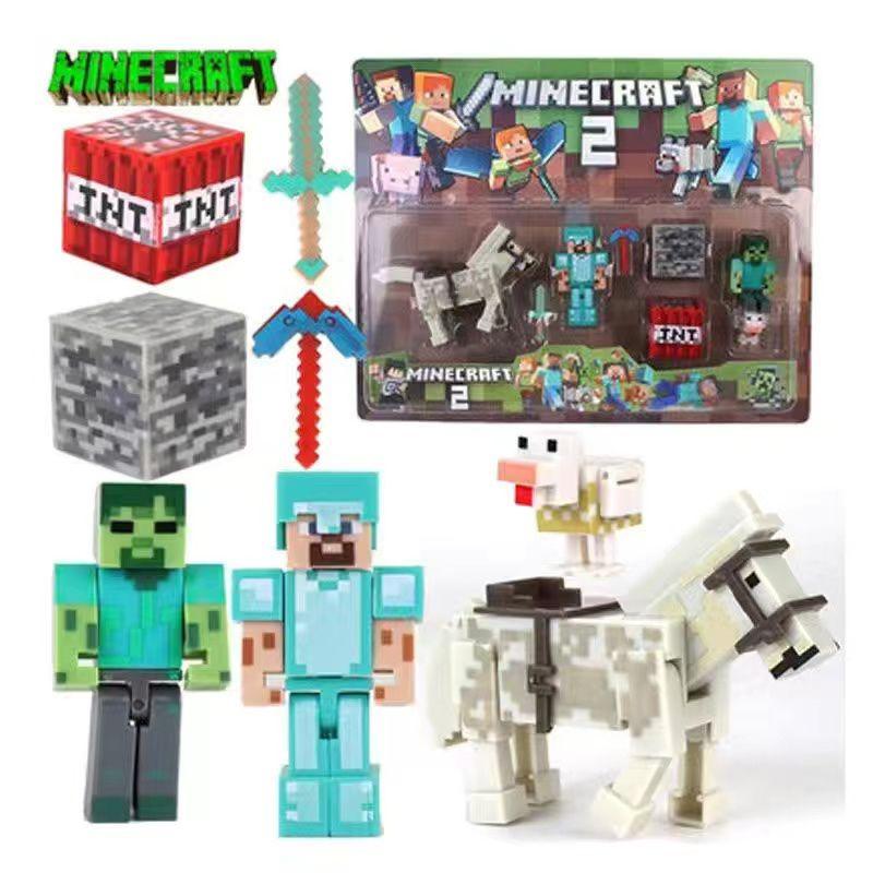 Minecraft Creeper Building Block Cake Decorations For Birthday Parties Premium Quality Plastic Figurines