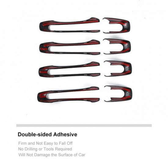 BLACK Exterior Door Handle COVER DECOR Trim Bezel For Chrysler 300C Durango 11+