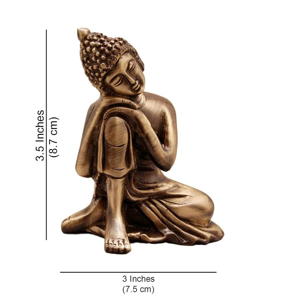 Brass Buddha Resting Showpiece, Brown, Material - Brass, Showpiece for Home Decor, Home Decor Items,