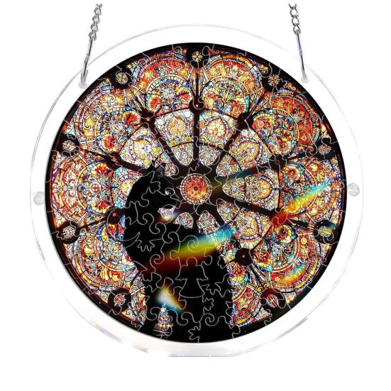 Acryl Puzzle Sonnenfänger 83 Teile DIY Sonnenfänger Bastelset für Erwachsene Buntglas Fenster Hängeornament für Haus Garten Dekoration