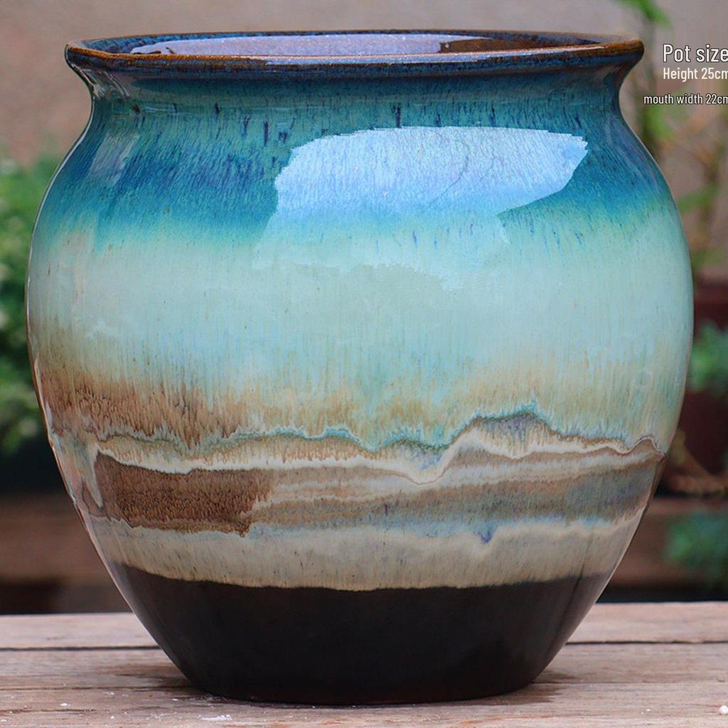 Extra Large Ceramic Pottery Flower Pot for Indoor Green Plants, Coarse Pot Ideal for Monstera and Other Large Plants