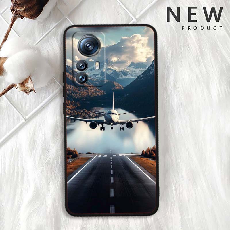 Fashion airplane pattern Phone Case For Xiaomi Mi 15 14 13 13T 12 12T 12S 11 11i 11T Pro Ultra Lite 5G Black Soft