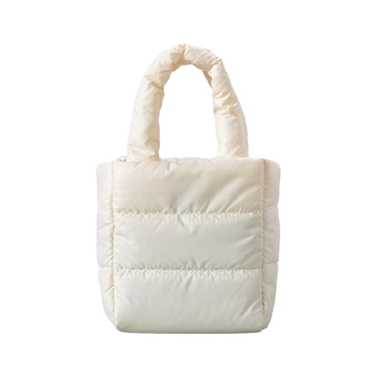 Fashion Large Tote Puffer Shoulder Bag Stylish and Spacious Handbag for Women белый