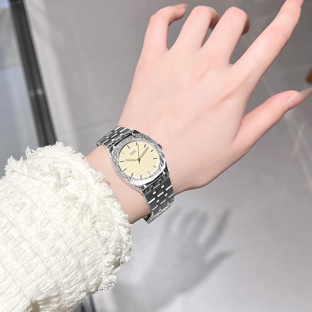 Premium Sense Dopamine Women'S Watch Niche High Value Simple Versatile Women'S Waterproof Steel Belt Quartz Watch