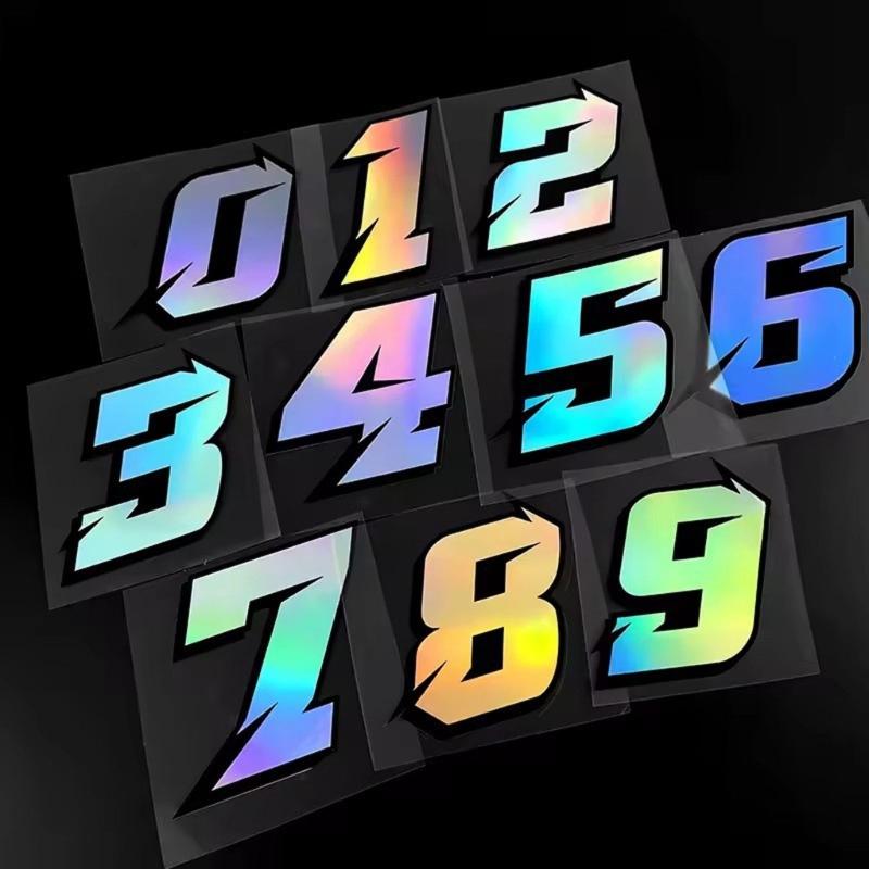 Rainbow Motorcycle Racing Number Stickers Waterproof UV Resistant Adhesive Decals