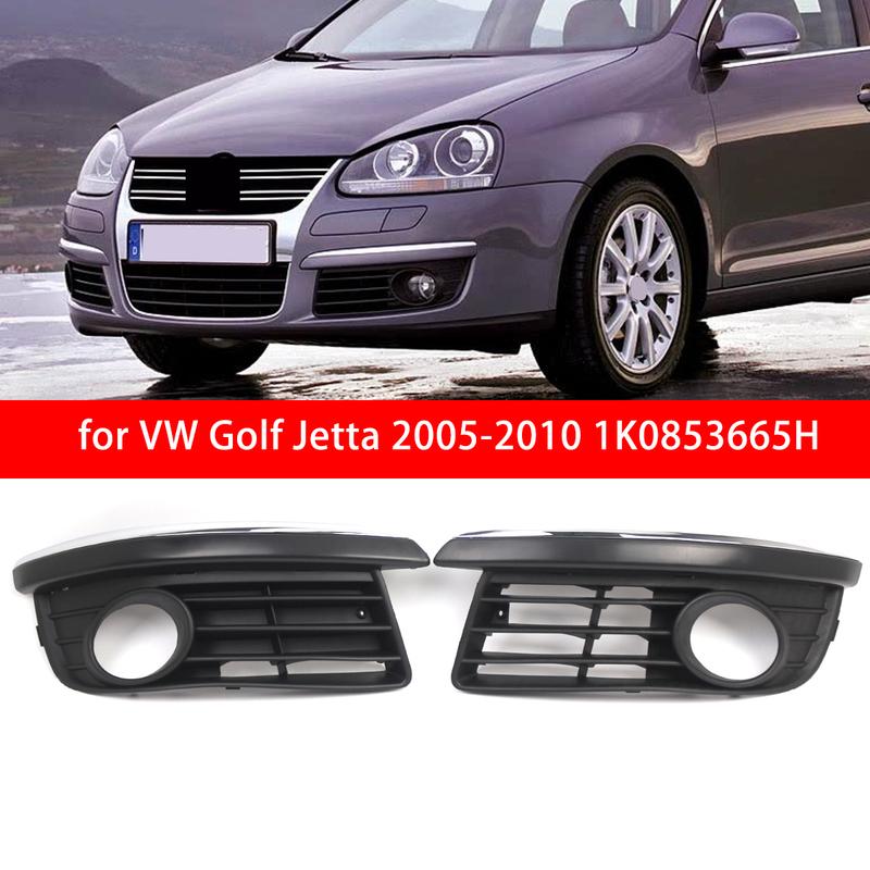Car Front Bumper Fog Light Grille For VW Golf Jetta 2005-2010 Car Accessories Fog Lamp Grill 1K0853665H 1K0853666H 1K0853666K