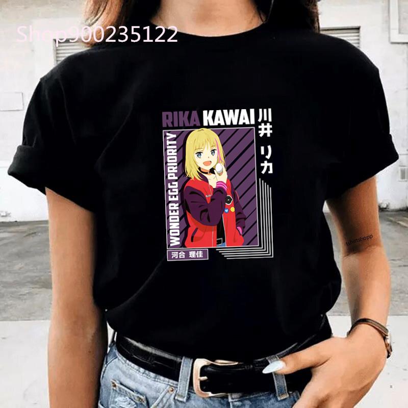 

Kawaii Anime Women Cute T-Shirt Printed Wonder Egg Priority Tee Tops Fashion Casual Women Clothes Summer Streetwear Tshirt Femme XXXL