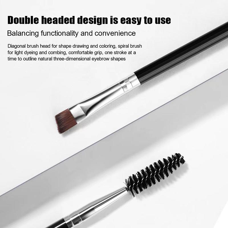Double-Ended Eyebrow Eyeliner Brush For Women Makeup Tools Eyelashes Brush Lash Curl Spiral Brush Angled Brow Powder Brushes