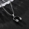 Men's Headphone Pendant Necklace, Gun Color Durable Design, Non Fading, Simple Music Themed Accessory, Suitable for Casual Wear
