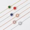 Round Cut Cubic Zirconia Bracelet For Women Rose Gold Color Hand Chain Jewelry H165