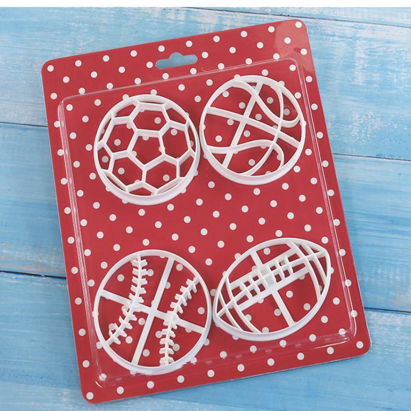 Sports Ball Baking Cutter Non-Toxic Easy Demold Rugby Tennis Football Shaped Mold for Kids Baking Class Activity