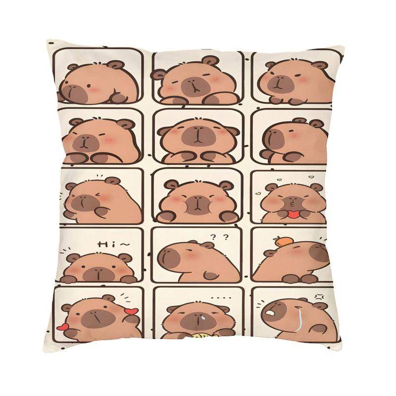 Custom Cute Capybara Cushion Cover Sofa Home Decor Square Throw Pillow Case 40X40Cm