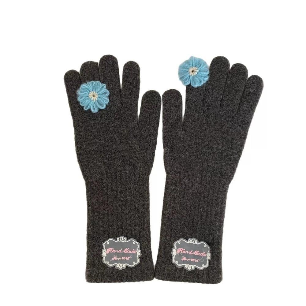 Soft Warm Knitted Winter Gloves Spring Full Finger Gloves  For Women
