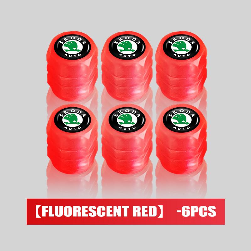 For Skoda Car Tire Valve Cap Luminous Valve Core Cover Kamiq Karoq Octavia 2 3 Rapid Scala Kami Fabia VII VRS Xknp33