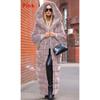 Autumn new product imitation fur coat hooded cotton coat thickened and extended plush coat women's coat trench coat