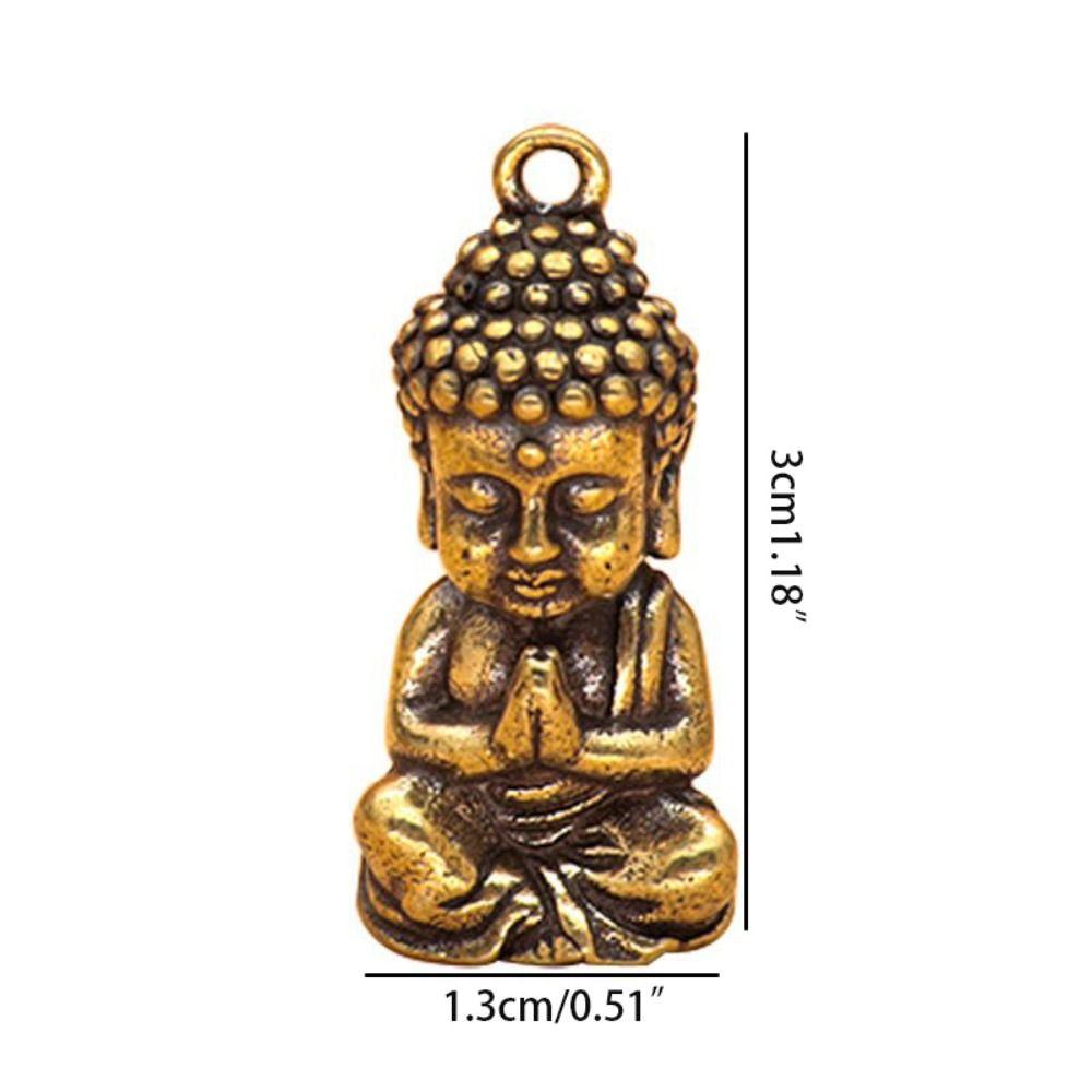 Miniature Sakyamuni Buddha Pendant Brass Crafts Mini Buddha Figurine  Keychain