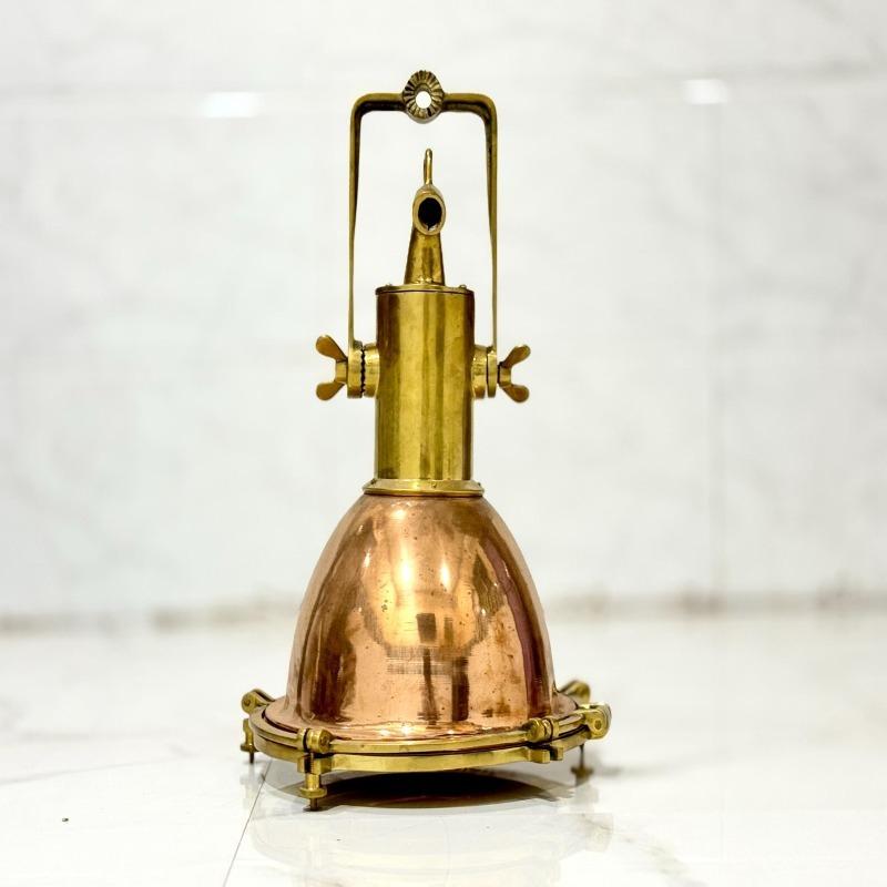 Luminária Pendente de Teto Marinha de Cobre e Latão | Lâmpada Pendente de Carga Náutica | Decoração Vintage para Casa