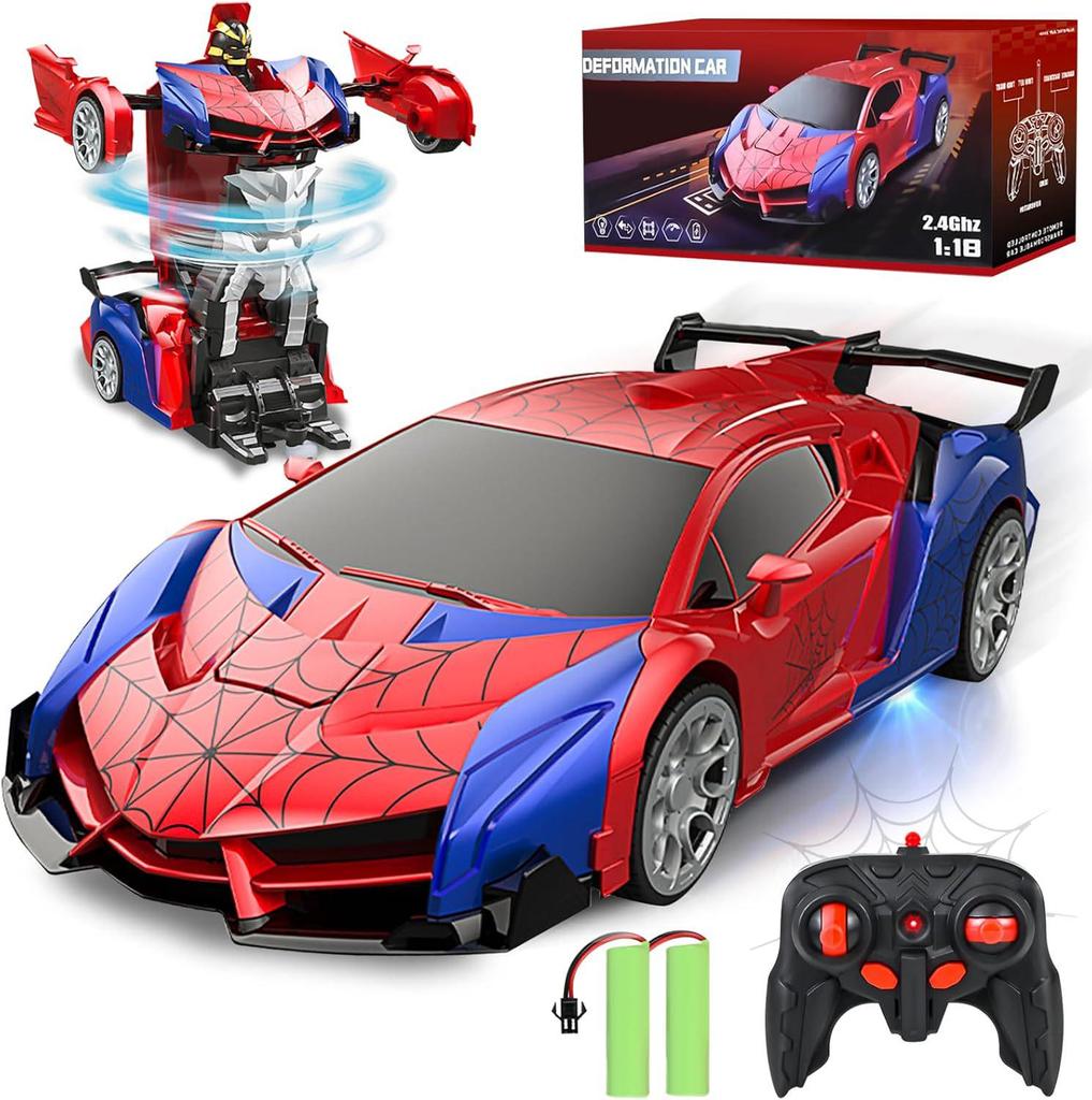 2.4G Remote Control Spider Transformer Car: Rechargeable Electric Racing & Climbing Off-Road Vehicle for Kids
