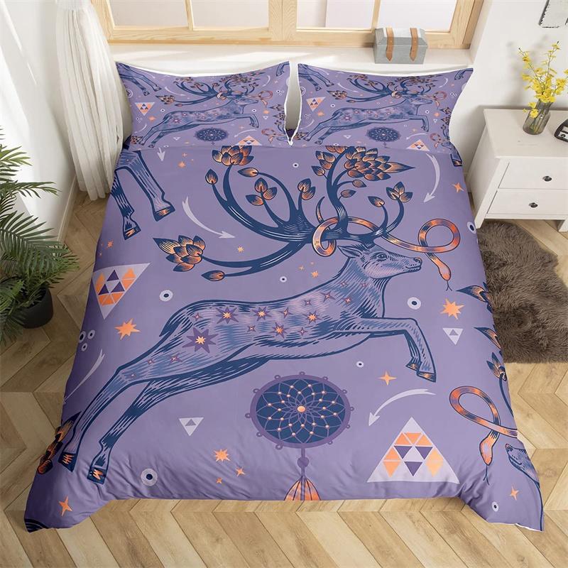 Deer Animal Duvet Cover Collection Twin Queen Size Butterfly Flowers Bedding Collection Microfiber Moon Galaxy Comforter Cover For Girls Teens
