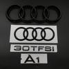 Q8 A8 A1 4 Ring Logo ABS Black Car Hood Front Bonnet Grill Rear Trunk Emblem Badge Sticker A1 Mark 30TFSI Emblem For A8 A1